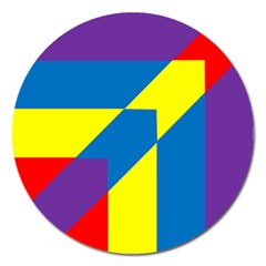 Colorful Red Yellow Blue Purple Magnet 5  (round) by Mariart