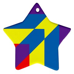 Colorful Red Yellow Blue Purple Star Ornament (two Sides)