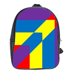 Colorful Red Yellow Blue Purple School Bag (large) by Mariart