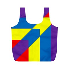 Colorful Red Yellow Blue Purple Full Print Recycle Bag (m)