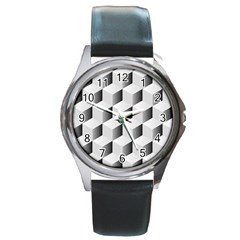 Cube Isometric Round Metal Watch