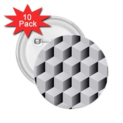 Cube Isometric 2 25  Buttons (10 Pack) 