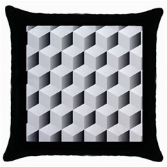Cube Isometric Throw Pillow Case (black)