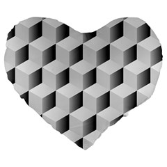 Cube Isometric Large 19  Premium Heart Shape Cushions