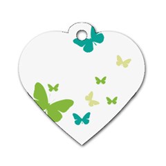 Butterfly Dog Tag Heart (one Side) by Mariart
