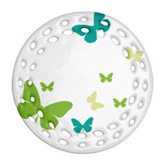 Butterfly Round Filigree Ornament (two Sides)
