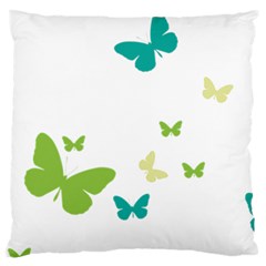 Butterfly Large Flano Cushion Case (one Side)