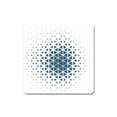 Business Blue Triangular Pattern Square Magnet by Mariart