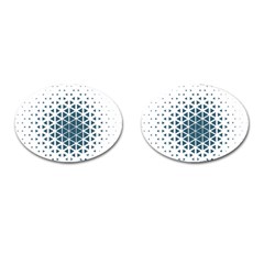 Business Blue Triangular Pattern Cufflinks (oval)