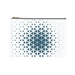 Business Blue Triangular Pattern Cosmetic Bag (large) by Mariart