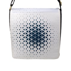 Business Blue Triangular Pattern Flap Closure Messenger Bag (l) by Mariart