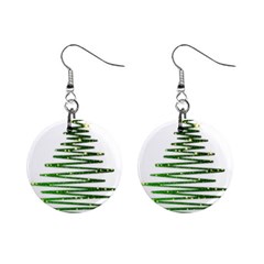 Christmas Tree Spruce Mini Button Earrings by Mariart