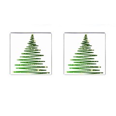 Christmas Tree Spruce Cufflinks (square) by Mariart