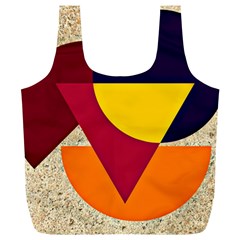 Circle Half Circle Colorful Full Print Recycle Bag (xl)