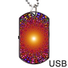 Color Background Structure Lines Polka Dots Dog Tag Usb Flash (two Sides)