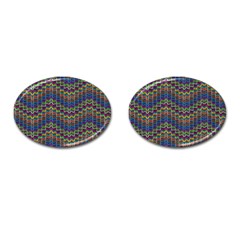 Decorative Ornamental Abstract Wave Cufflinks (oval)