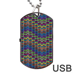 Decorative Ornamental Abstract Wave Dog Tag Usb Flash (two Sides)