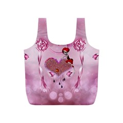 Cute Little Girl With Heart Full Print Recycle Bag (s)