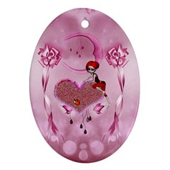 Cute Little Girl With Heart Ornament (oval) by FantasyWorld7