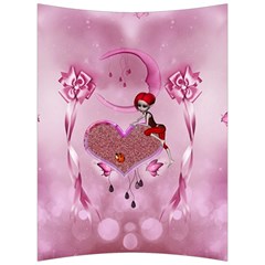Cute Little Girl With Heart Back Support Cushion by FantasyWorld7