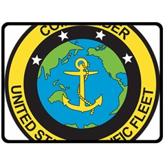 Seal Of Commander Of United States Pacific Fleet Double Sided Fleece Blanket (large)  by abbeyz71