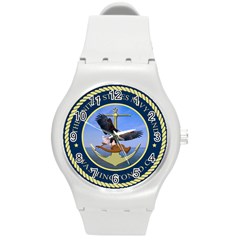 Seal Of United States Navy Band Round Plastic Sport Watch (m)