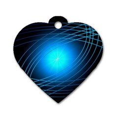 Blue Elliptical Dog Tag Heart (two Sides) by JezebelDesignsStudio