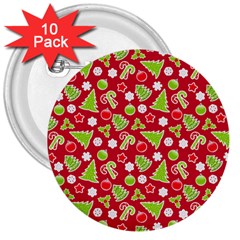 Christmas Paper Scrapbooking Pattern 3  Buttons (10 Pack) 