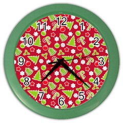 Christmas Paper Scrapbooking Pattern Color Wall Clock