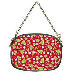 Christmas Paper Scrapbooking Pattern Chain Purse (two Sides)