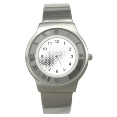 Geometric Abstraction Pattern Stainless Steel Watch