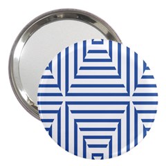 Geometric Shapes Stripes Blue 3  Handbag Mirrors