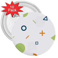 Geometry Triangle Line 3  Buttons (10 Pack) 