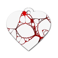 Fractals Cells Autopsy Pattern Dog Tag Heart (one Side)