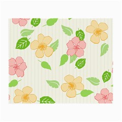 Flowers Leaf Stripe Pattern Small Glasses Cloth (2-side) by Mariart