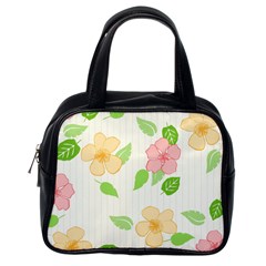 Flowers Leaf Stripe Pattern Classic Handbag (one Side)