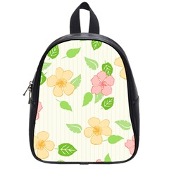 Flowers Leaf Stripe Pattern School Bag (small)