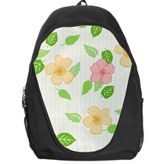 Flowers Leaf Stripe Pattern Backpack Bag by Mariart