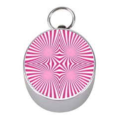 Hypnotic Psychedelic Abstract Ray Mini Silver Compasses by Alisyart