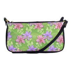 Lily Flowers Green Plant Shoulder Clutch Bag