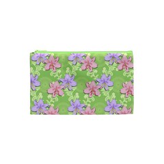 Lily Flowers Green Plant Cosmetic Bag (xs)