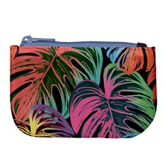 Leaves Tropical Jungle Pattern Large Coin Purse