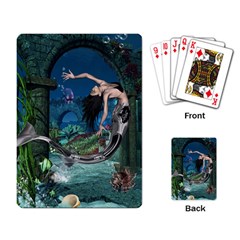 Wonderful Mermaid In The Deep Ocean Playing Cards Single Design by FantasyWorld7