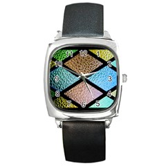 Stained Glass Soul Square Metal Watch by WensdaiAmbrose