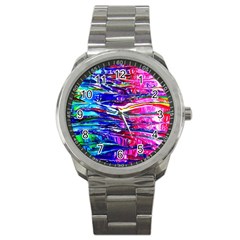Paint Splatter - Rainbow Sport Metal Watch by WensdaiAmbrose