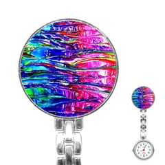 Paint Splatter - Rainbow Stainless Steel Nurses Watch by WensdaiAmbrose