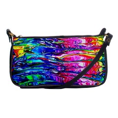 Paint Splatter - Rainbow Shoulder Clutch Bag by WensdaiAmbrose