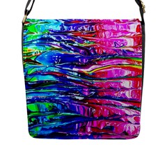 Paint Splatter - Rainbow Flap Closure Messenger Bag (l) by WensdaiAmbrose