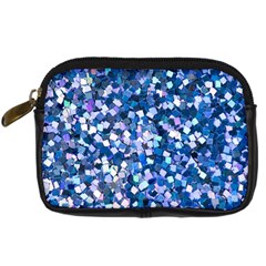 Blue Shimmer - Eco-glitter Digital Camera Leather Case by WensdaiAmbrose