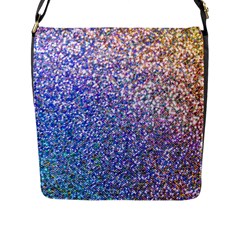 Pastel Rainbow Shimmer - Eco- Glitter Flap Closure Messenger Bag (L)